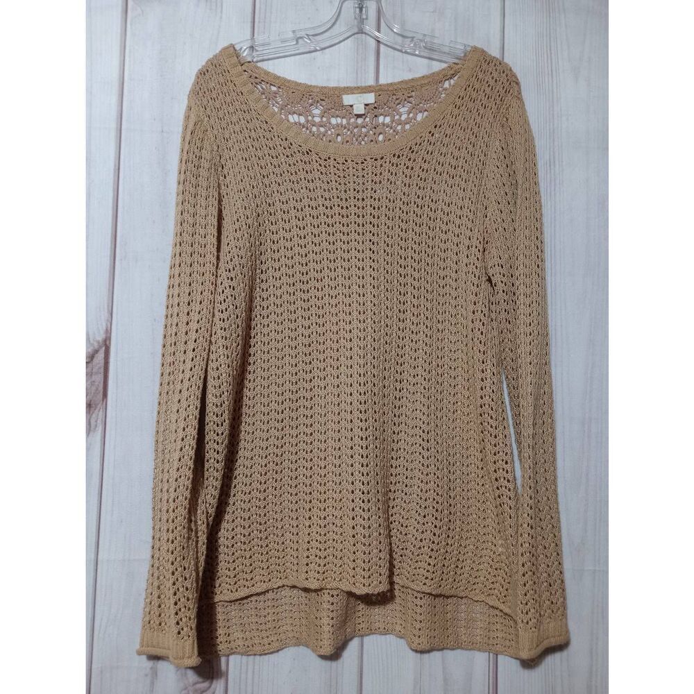 Candies Sweater Ladies Extra Large Tan Open Weave